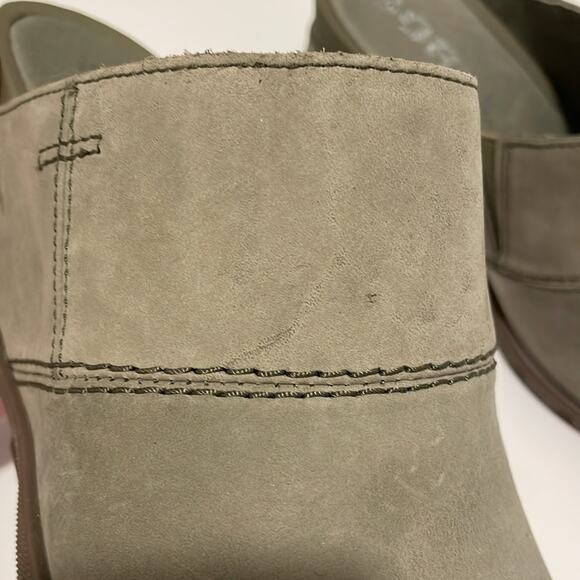 Sorel Joanie II Suede Slide Wedge Mules Olive Green Size 7.5 - Picture 7 of 8